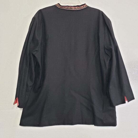 Coldwater Creek Beautiful Woman's Linen Blend Embroidered Lined Blazer, Size 14 - Picture 10 of 10